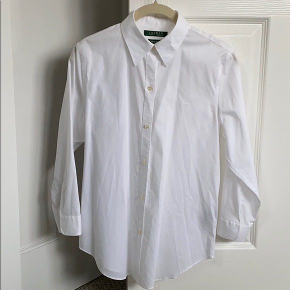 Lauren Ralph Lauren Tops - White button down shirt 3/4 sleeve
